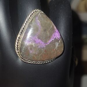 Sterling Silver Ring with Purple and Brown Stone